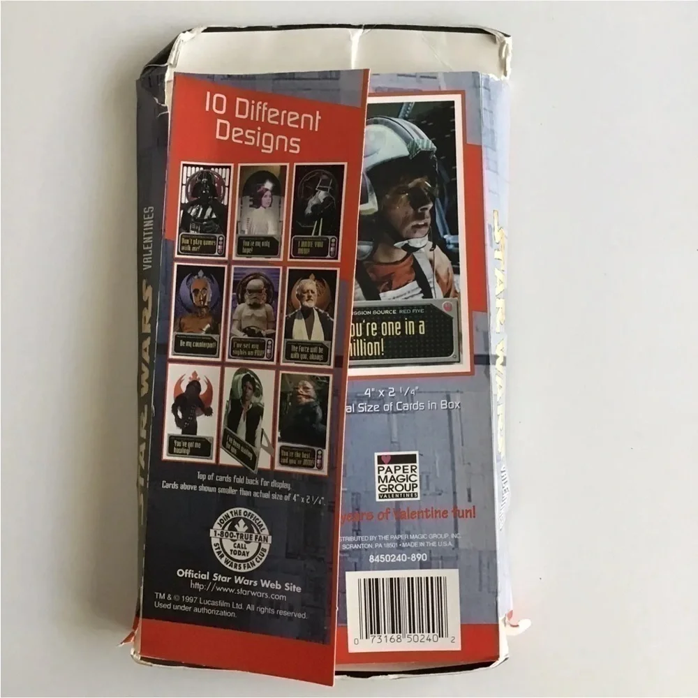 Vintage Star Wars 1997 Valentines 30 Stand-Up Boxed Non Mail Envelopes Party